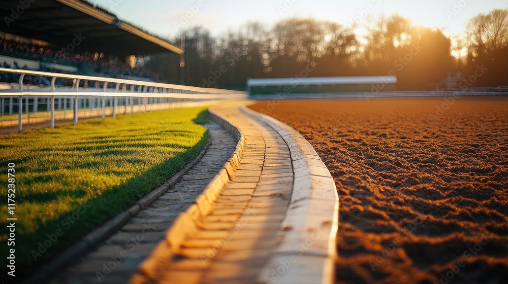 Fototapeta premium Race Track Pathway Sunset Golden Hour View