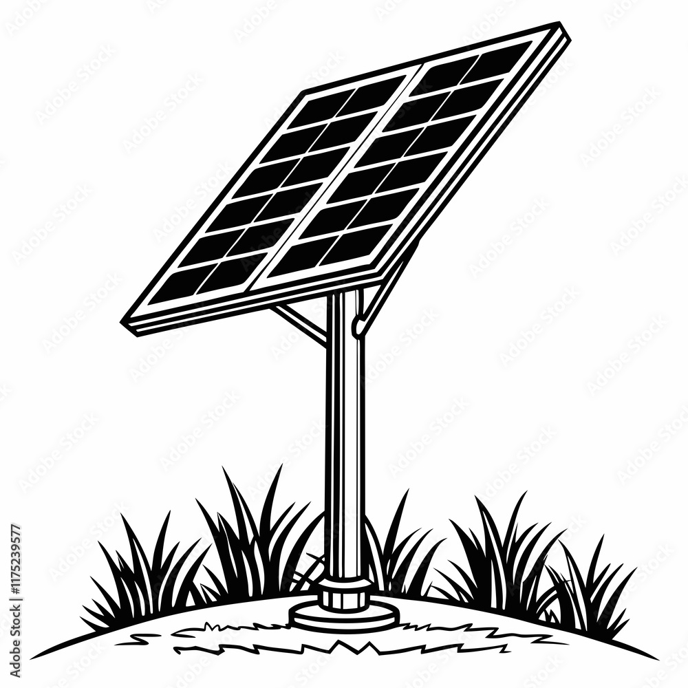 Solar Panel Silhouette Vector Art Solar Panel Silhouette Vector Art