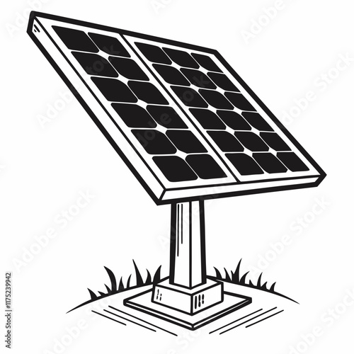 Solar Panel Silhouette Vector Art