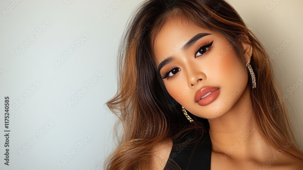 Beautiful Young Woman With Long Brown Hair Beautiful Young Woman With Long Brown Hair