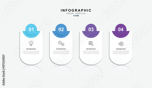 Infographic 4 options design elements for your business data. Vector Illustration.