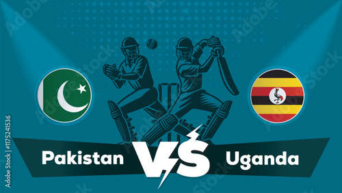 Pakistan Vs Uganda , Uganda VS Pakistan Cricket match concept with creative illustration.eps