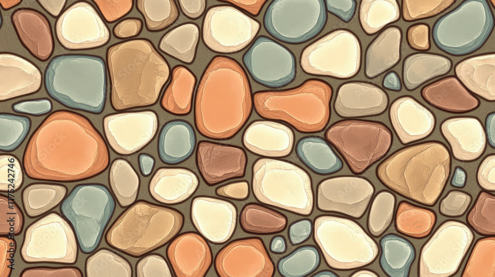 Colorful Pebble Pattern with Various Shapes and Textures for Design Colorful Pebble Pattern with Various Shapes and Textures for Design