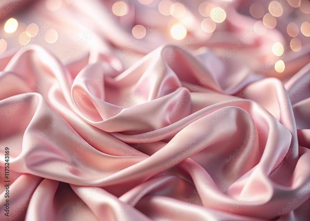 Obraz premium Soft Pink Wrinkled Fabric Texture - Wide Background Image