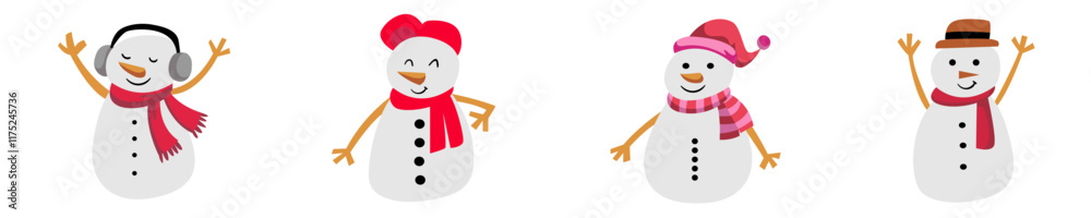 A winter charcter with mufler around him A winter charcter with mufler around him