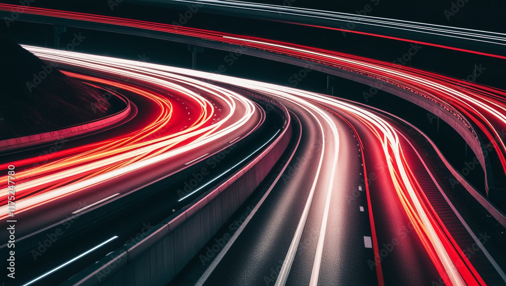 car lights on the road. their headlights and taillights creating streaks of light against the dark cityscape. car lights on the road. their headlights and taillights creating streaks of light against the dark cityscape.