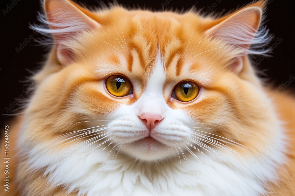 fluffy orange and white cat with bright orange eyes fluffy orange and white cat with bright orange eyes