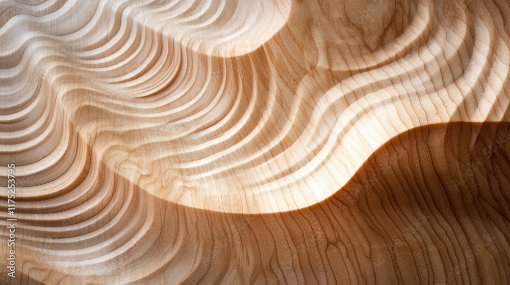 Fototapeta premium Abstract Wood Texture with Smooth Waves and Natural Patterns