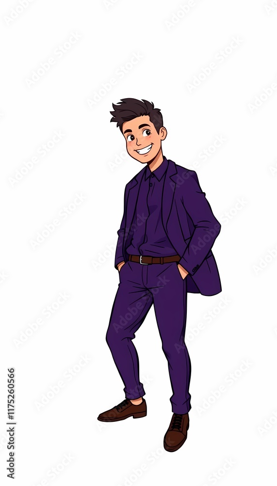 Successful millennial businessman in dark purple Successful millennial businessman in dark purple