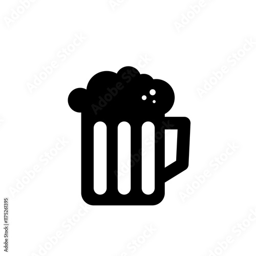 Beer glass isolated icon. beer black vector icon. Glass or cup with beer isolated.	