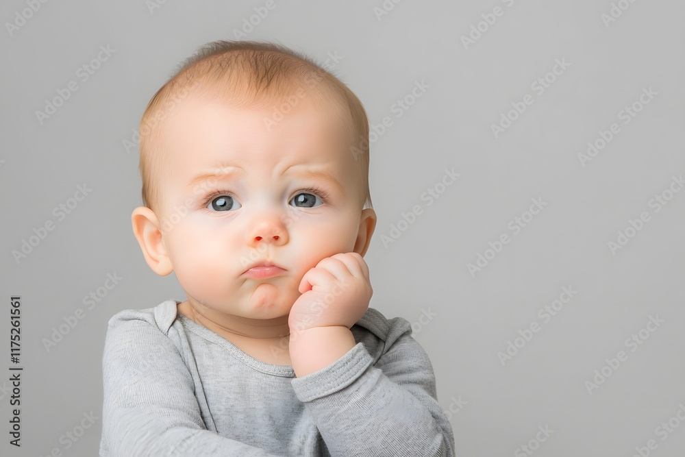 Contemplative Baby Thoughts Pensive Gaze Budding Intelligence Portrait in Gentle Pastel Tones Contemplative Baby Thoughts Pensive Gaze Budding Intelligence Portrait in Gentle Pastel Tones