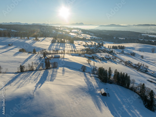 Aerial photo of snowy lands...