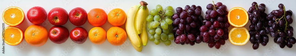 Exquisite arrangement of fresh fruits in vibrant colors on display Exquisite arrangement of fresh fruits in vibrant colors on display