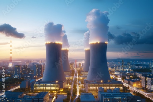 Wallpaper Mural Nuclear Powered City Skyline with Gleaming Skyscrapers and Sustainable Energy Torontodigital.ca