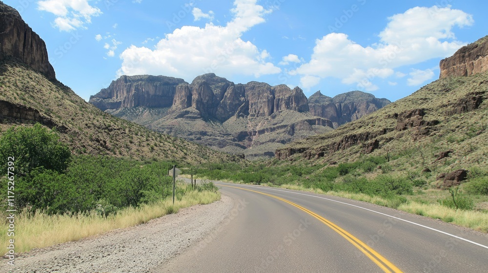 Winding Road Through Majestic Mountain Canyon Winding Road Through Majestic Mountain Canyon