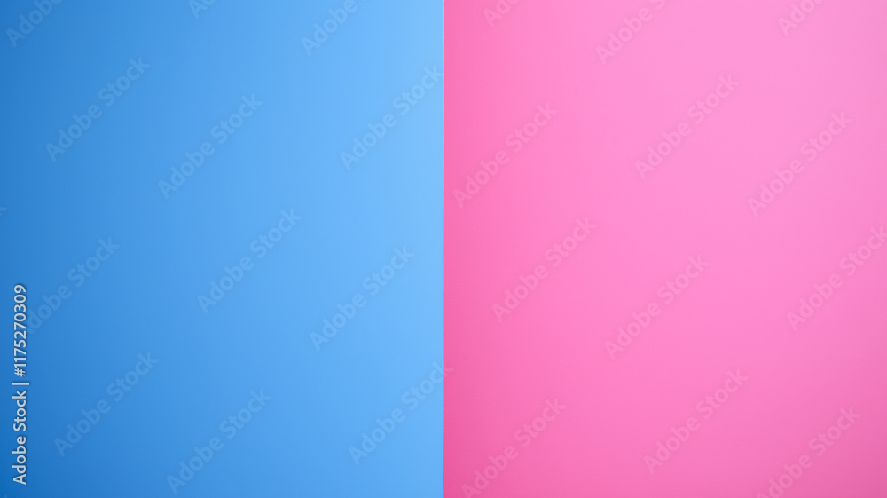 Fototapeta premium Pink and Blue Colorful Background With Symmetrical Divide