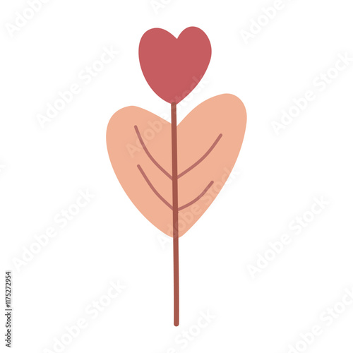 Abstract cute heart in the form of a flower. In pastel colors,