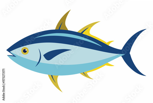 fish on blue