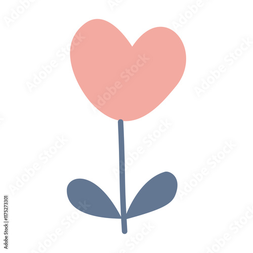 Abstract cute heart in the form of a flower. In pastel colors,