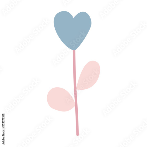 Abstract cute heart in the form of a flower. In pastel colors,