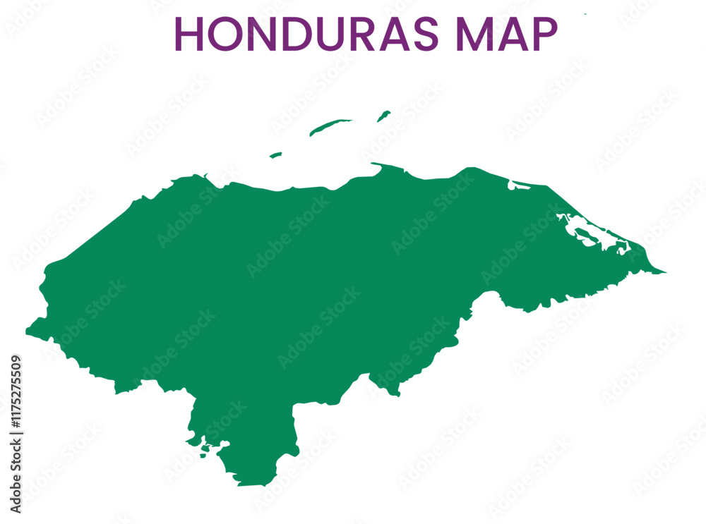 Obraz premium High detailed map of Honduras. Outline map of Honduras. North America