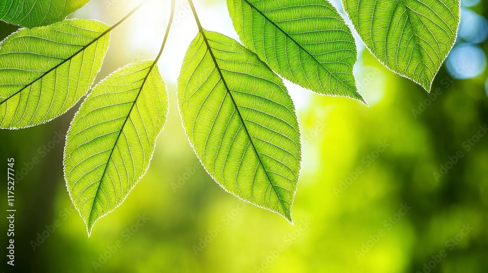 Nature's vibrant green leaves forest setting close-up photography lush environment natural light serenity concept Nature's vibrant green leaves forest setting close-up photography lush environment natural light serenity concept