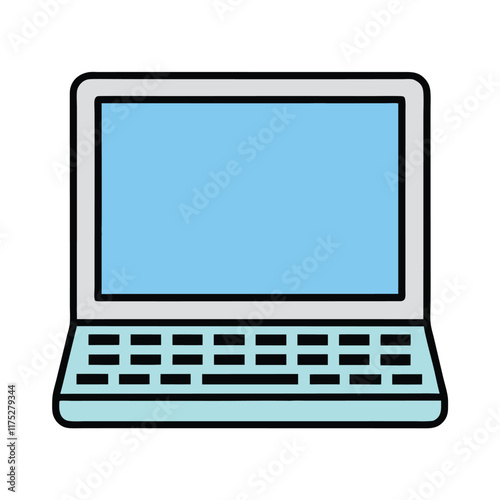 Minimalist Laptop Computer Vector Design.