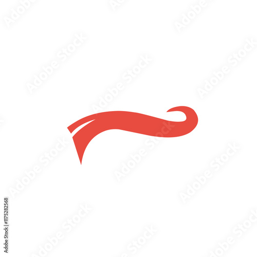 Red swoosh tail logo
