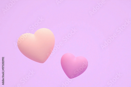 Wallpaper Mural two stylized hearts pastel purple background gradient effect Torontodigital.ca