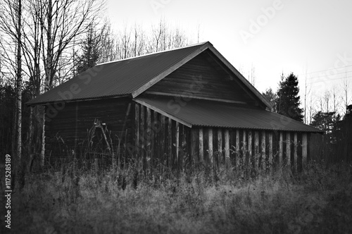 Wooden shed in the fields