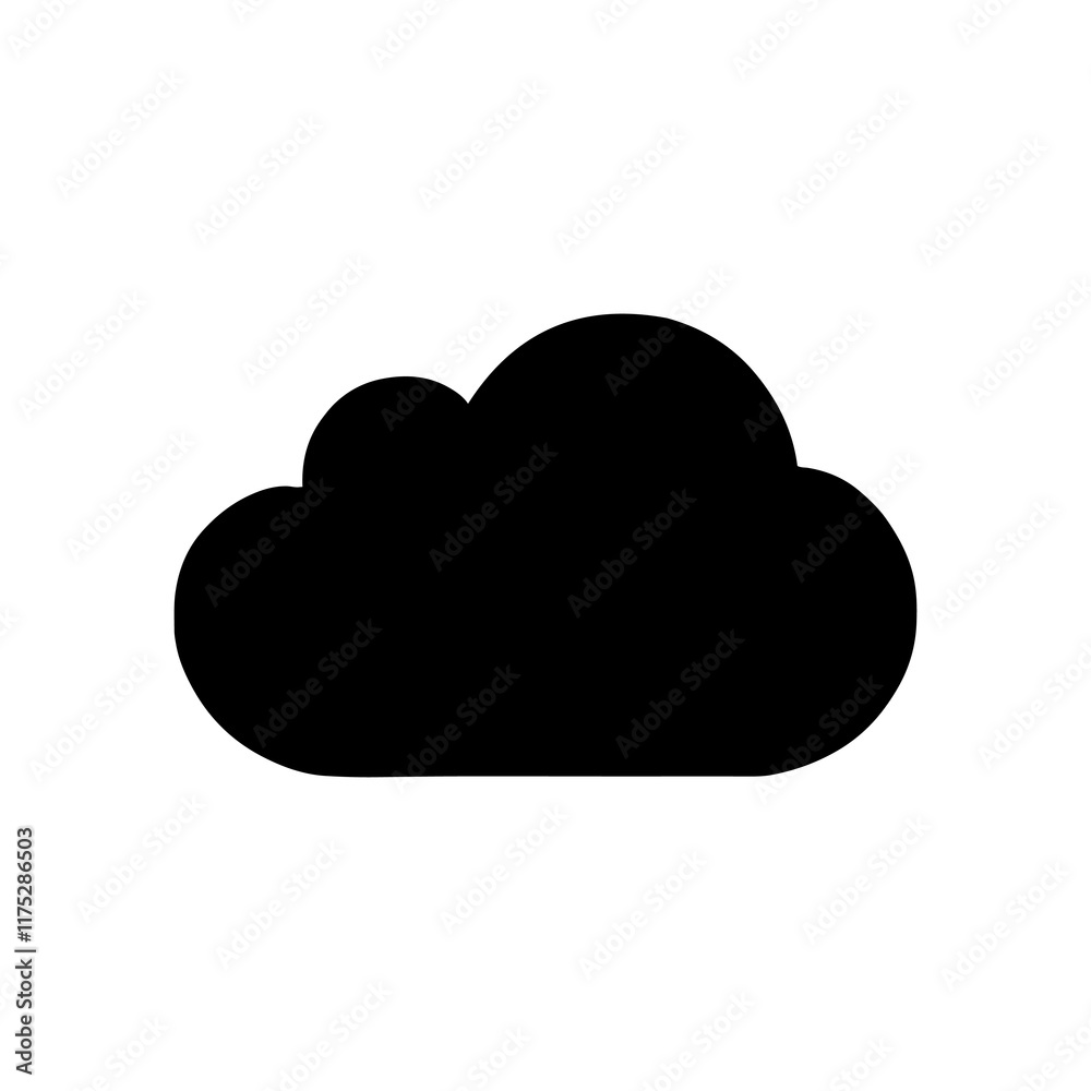 Cloud icon vector silhouette illustration design on white background. Cloud icon vector silhouette illustration design on white background.