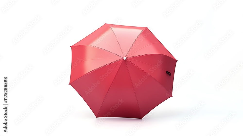 A red umbrella is laying on its side A red umbrella is laying on its side
