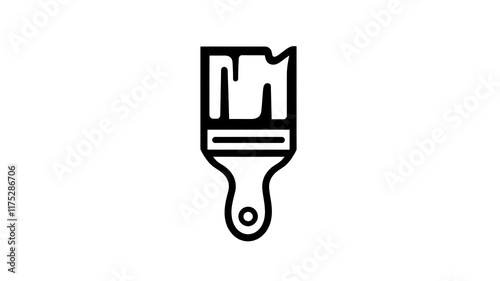 Paintbrush logo icon on white background, Generative AI