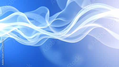 Blue smoke background AI, abstract blue background with waves, blue smoke on black