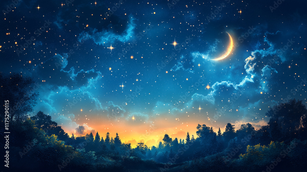 Naklejka premium star sky night background