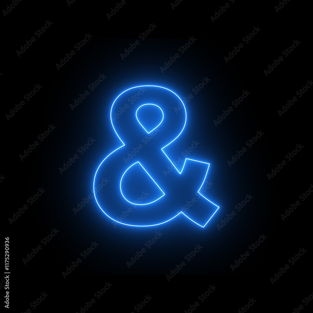Ampersand icon. Glowing And icon. Ampersand icon. Glowing And icon.