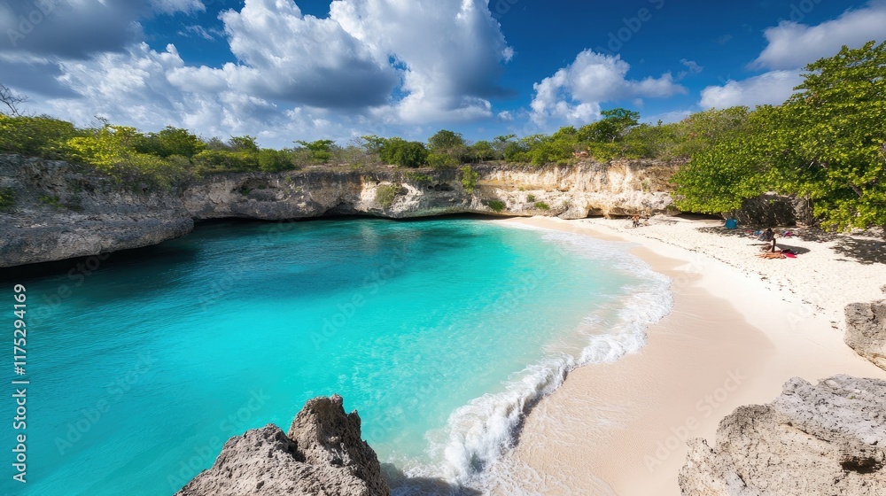 Secluded Cove Beach Turquoise Water White Sand Secluded Cove Beach Turquoise Water White Sand