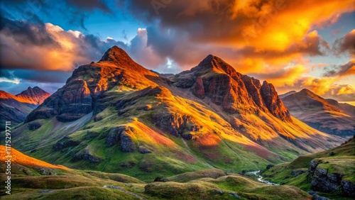 Sunrise over Beinn Arthur (The Cobbler), Arrochar Alps, Scotland - Majestic Mountain Peak Landscape Photography photo