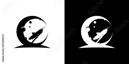 grasshopper and moon logo at night