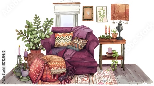 Inviting and Stylish Living Room with Elegant Furniture and Decor Elements