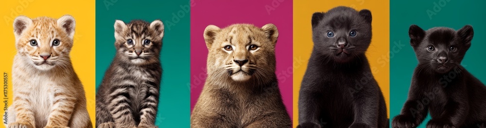 Obraz premium Gallery showcasing diverse studio portraits of wild animals