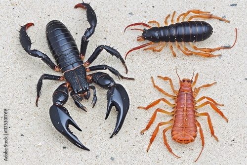 False scorpion Pseudoscorpion (species neobisium), found in Sardinia, Italy photo