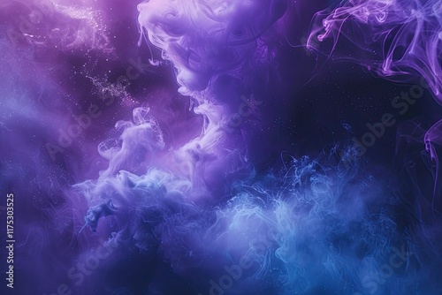 High Detail Image of Mystical Purple and Blue Smoke Creating Ethereal Visual Effect