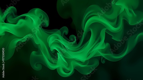 abstract green smoke AI