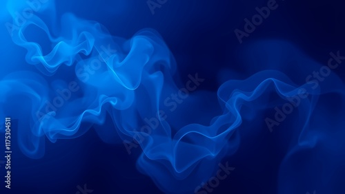 Dark Blue smoke background AI, abstract blue background with waves