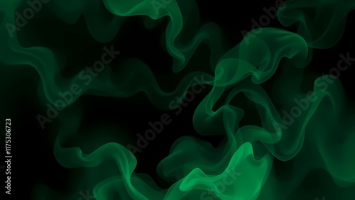 Abstract Green background with smoke AI, green smoke background