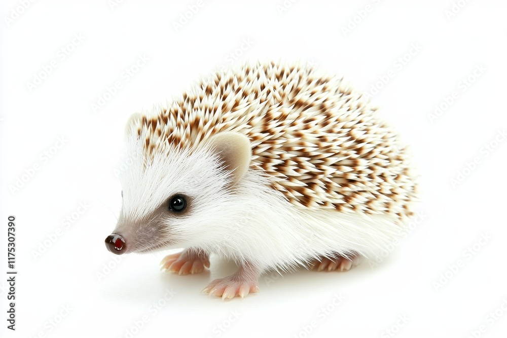 Obraz premium Isolated desert hedgehog on a white background with macro perspective