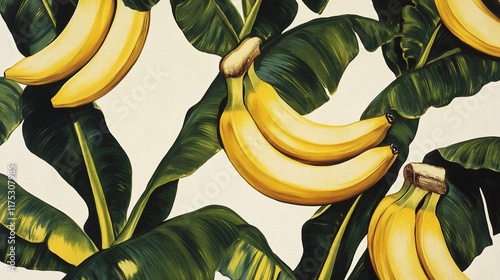 Tropical Banana Leaf Painting: A Vibrant Still Life