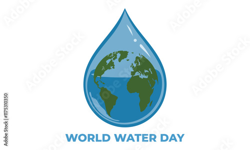 World Water Day is an annual observance day that highlights the importance of freshwater. The day is used to advocate for the sustainable management of freshwater resources. Vector illustration.