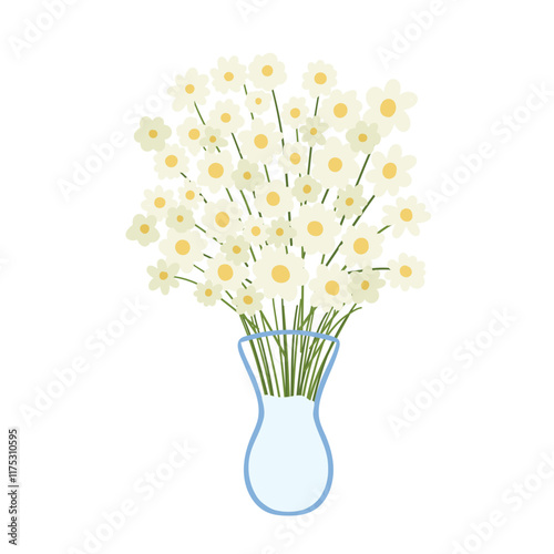 Cute flowers in vase isolated icon vector illustration design vector illustration design